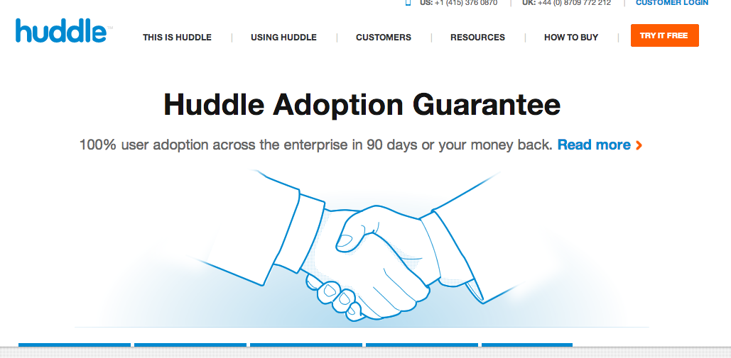 SaaS Customer Retention example Huddle